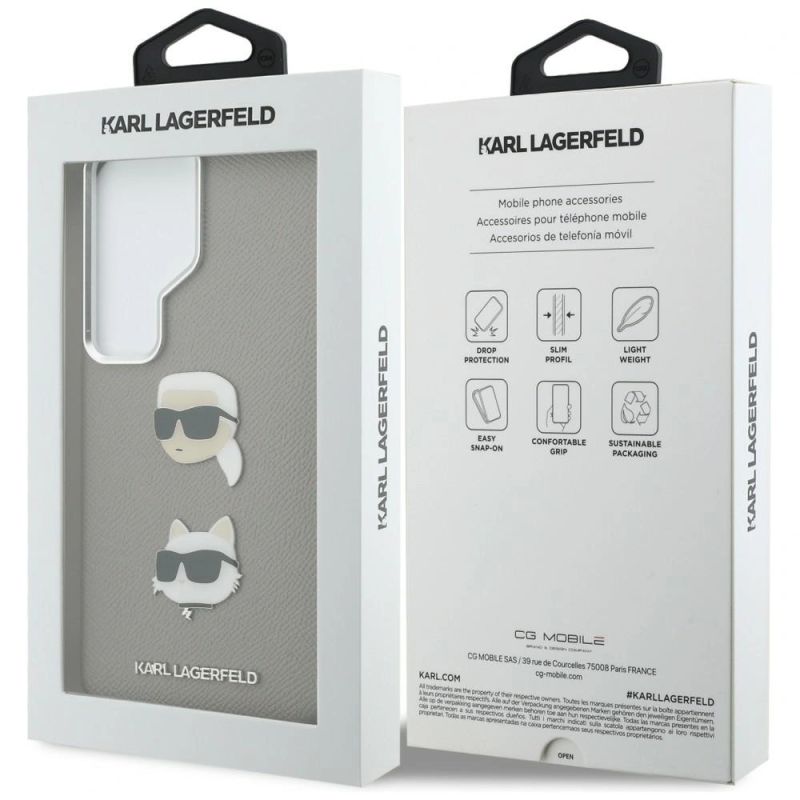 Etui Karl Lagerfeld Saffiano Double Heads Metal na Samsung Galaxy S26 Ultra - srebrne - obrazek 8