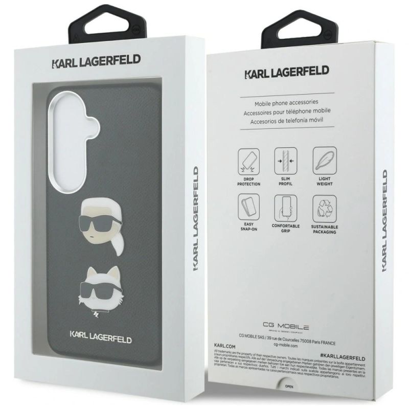 Etui Karl Lagerfeld Saffiano Double Heads Metal na Samsung Galaxy S26+ - czarne - obrazek 8