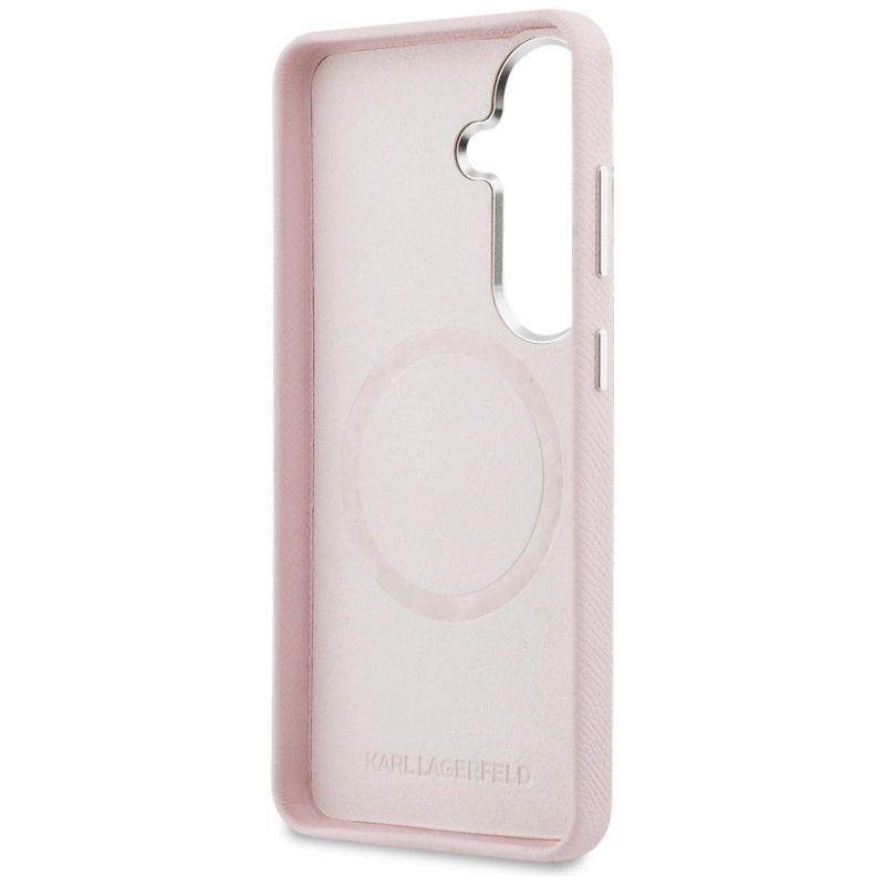 Etui Karl Lagerfeld Saffiano KC Metal Logo MagSafe na Samsung Galaxy S26+ - różowe - obrazek 7
