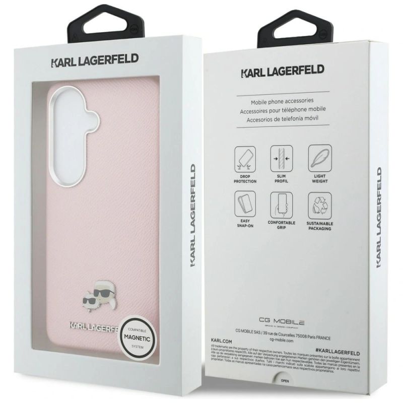 Etui Karl Lagerfeld Saffiano KC Metal Logo MagSafe na Samsung Galaxy S26+ - różowe - obrazek 8