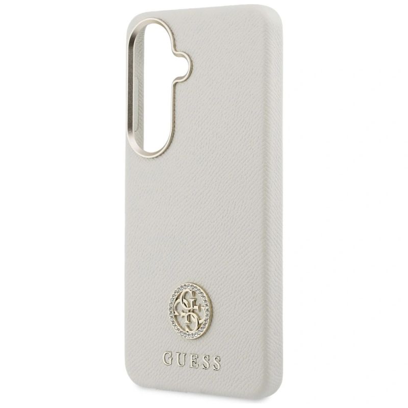 Etui Guess Rhinestone Round Logo MagSafe na Samsung Galaxy S26+ - beżowe - obrazek 6