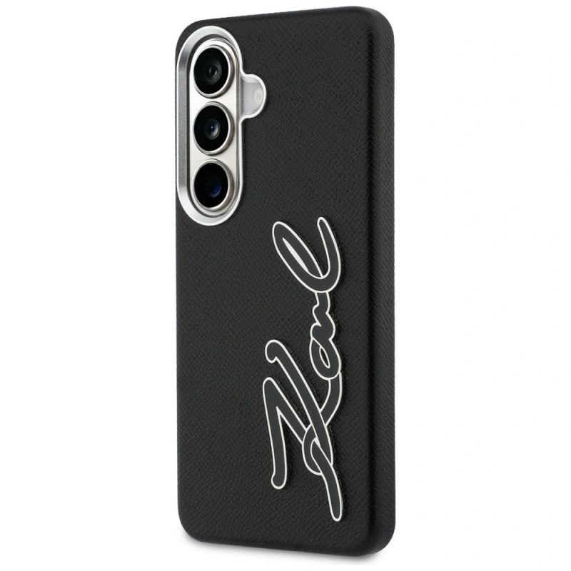 Etui Karl Lagerfeld Grained Signature Metal Resin Logo na Samsung Galaxy S26 - czarne - obrazek 2
