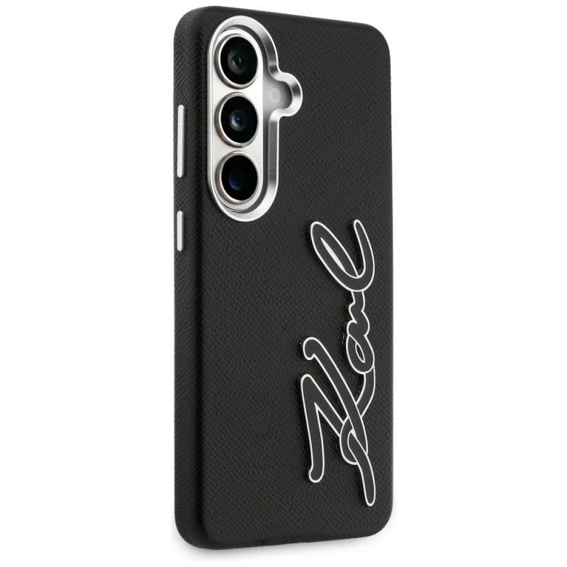 Etui Karl Lagerfeld Grained Signature Metal Resin Logo na Samsung Galaxy S26 - czarne - obrazek 4