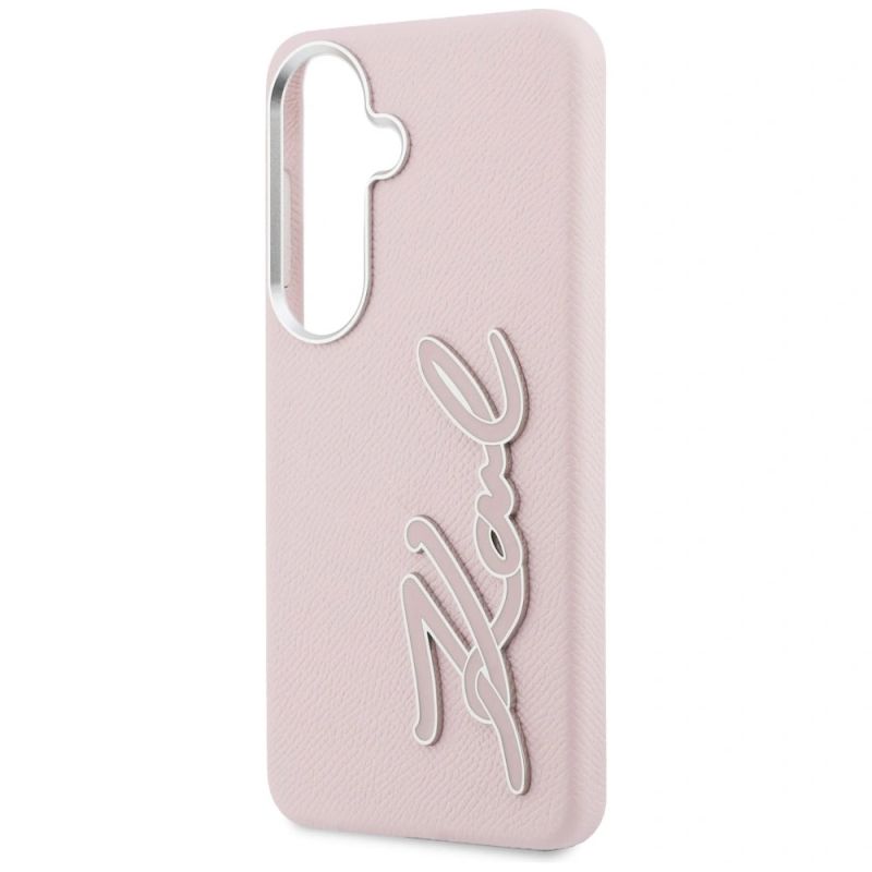 Etui Karl Lagerfeld Grained Signature Metal Resin Logo na Samsung Galaxy S26 - różowe - obrazek 6