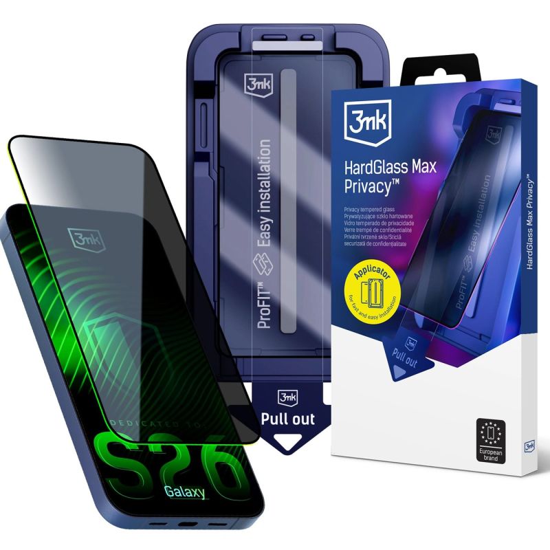 Szkło hartowane 9H z filtrem prywatyzującym 3mk HardGlass Max Privacy na Samsung Galaxy S26