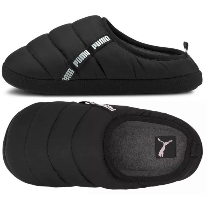 Kapcie klapki męskie/damskie zimowe PUMA SCUFF BLACK czarne ocieplane (384945-01) - obrazek 4