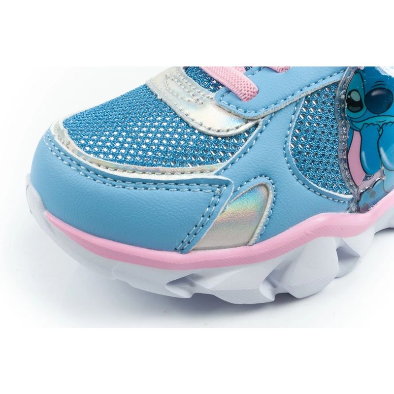 Leomil buty sportowe dziecięce sneakersy Stitch lekkie na rzep LED niebieskie - obrazek 6