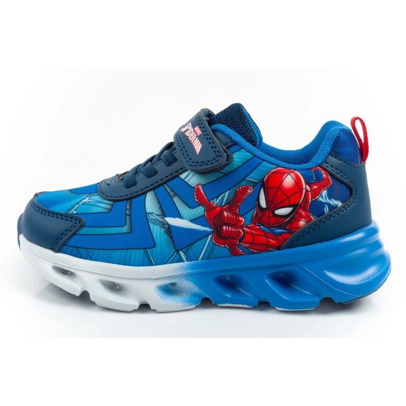 Leomil buty sportowe dziecięce sneakersy Spiderman lekkie na rzep LED niebieskie - obrazek 2