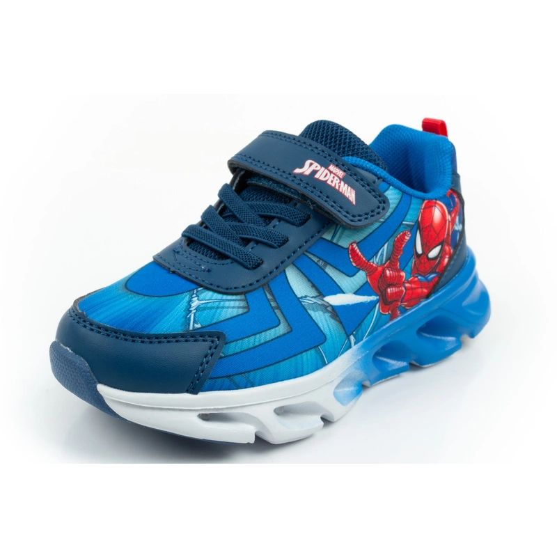 Leomil buty sportowe dziecięce sneakersy Spiderman lekkie na rzep LED niebieskie - obrazek 3