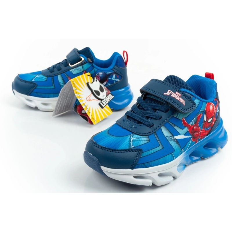 Leomil buty sportowe dziecięce sneakersy Spiderman lekkie na rzep LED niebieskie - obrazek 8