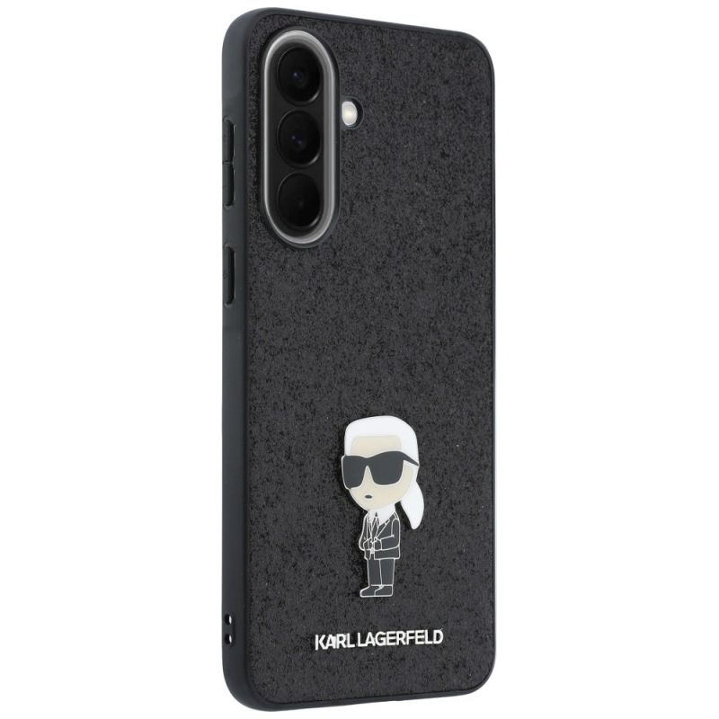 Etui Karl Lagerfeld Fixed Glitter Ikonik Logo Metal Pin na Samsung Galaxy A57 5G - czarne - obrazek 4