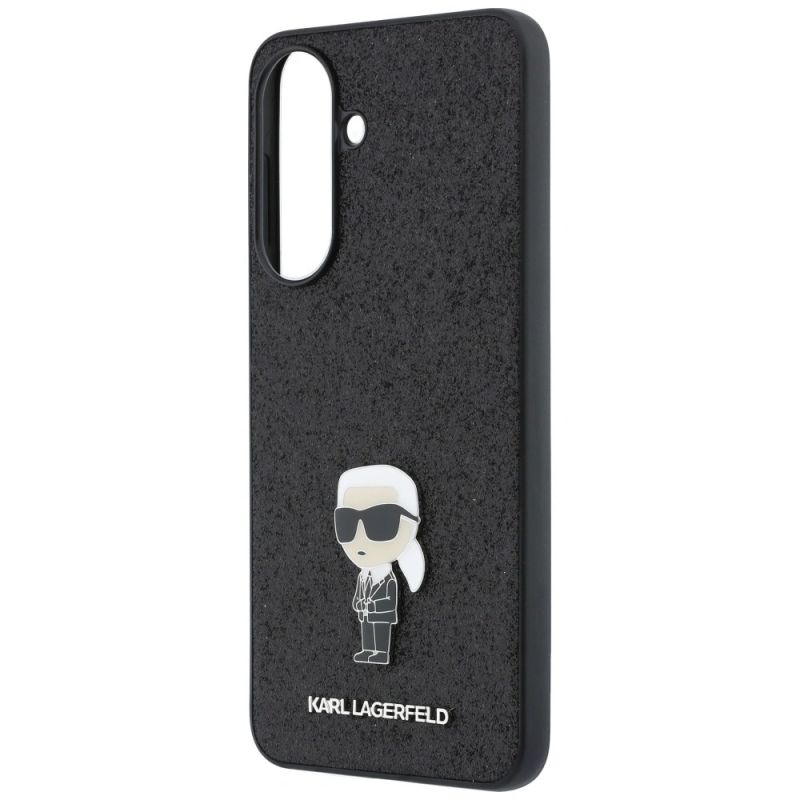 Etui Karl Lagerfeld Fixed Glitter Ikonik Logo Metal Pin na Samsung Galaxy A57 5G - czarne - obrazek 6