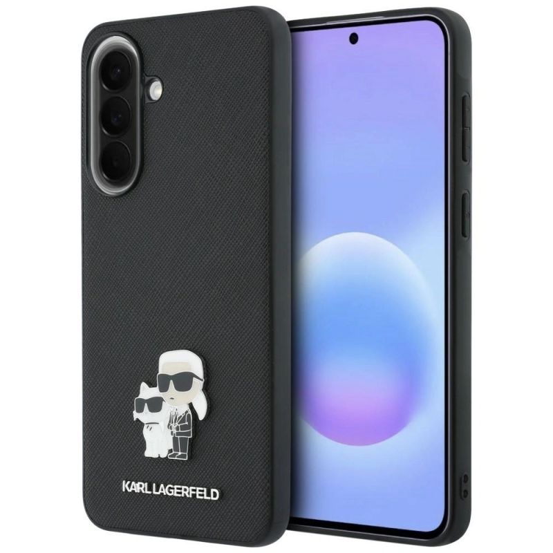 Etui Karl Lagerfeld Saffiano w/ K&C Metal Logo na Samsung Galaxy A57 5G - czarne