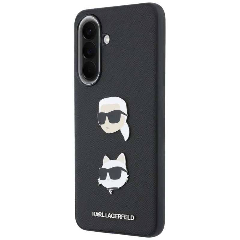 Etui Karl Lagerfeld w/ Karl&Choupette Heads Pins&Logo na Samsung Galaxy A37 5G - czarne - obrazek 2