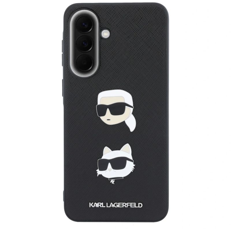 Etui Karl Lagerfeld w/ Karl&Choupette Heads Pins&Logo na Samsung Galaxy A37 5G - czarne - obrazek 3