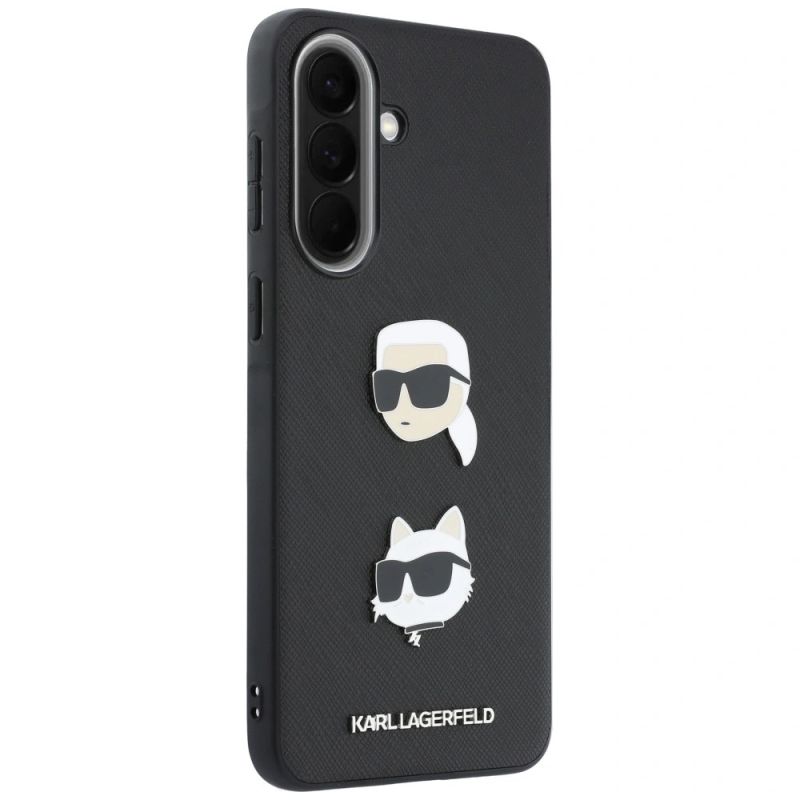 Etui Karl Lagerfeld w/ Karl&Choupette Heads Pins&Logo na Samsung Galaxy A37 5G - czarne - obrazek 4