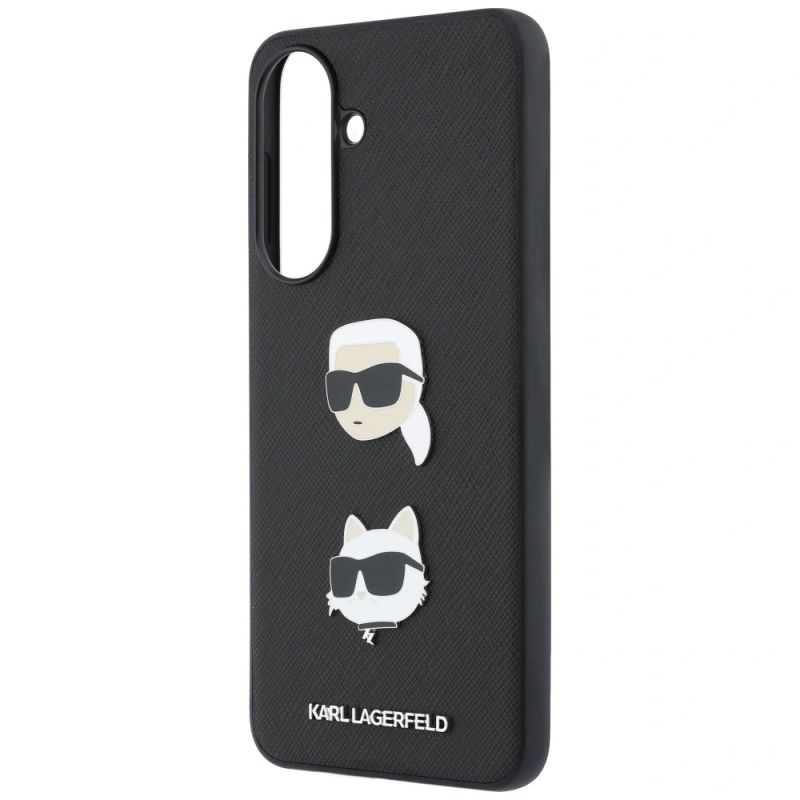 Etui Karl Lagerfeld w/ Karl&Choupette Heads Pins&Logo na Samsung Galaxy A37 5G - czarne - obrazek 6