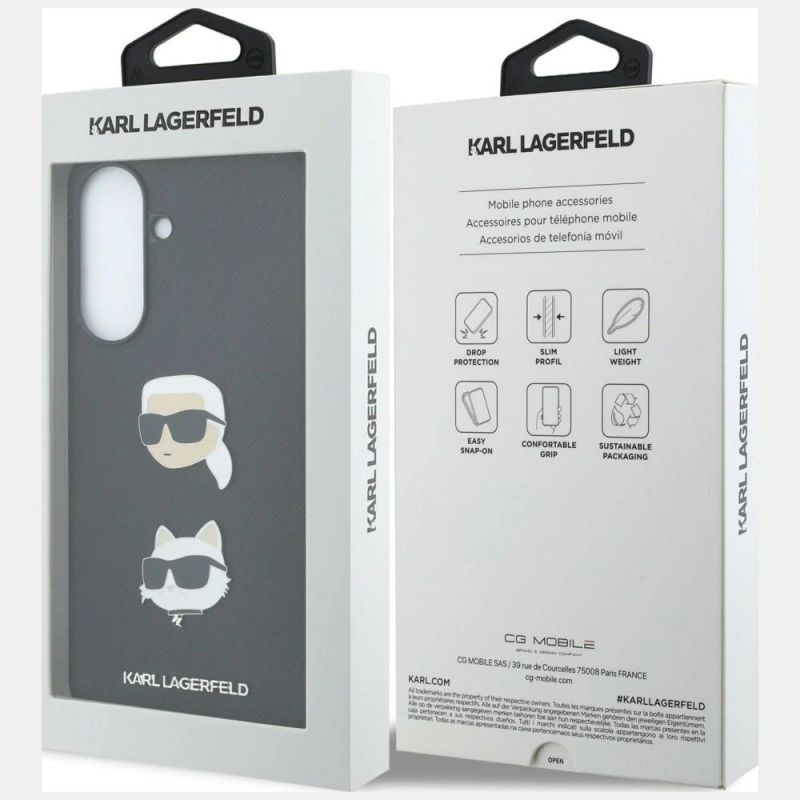 Etui Karl Lagerfeld w/ Karl&Choupette Heads Pins&Logo na Samsung Galaxy A37 5G - czarne - obrazek 8