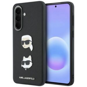 Etui Karl Lagerfeld w/ Karl&Choupette Heads Pins&Logo na Samsung Galaxy A57 5G - czarne