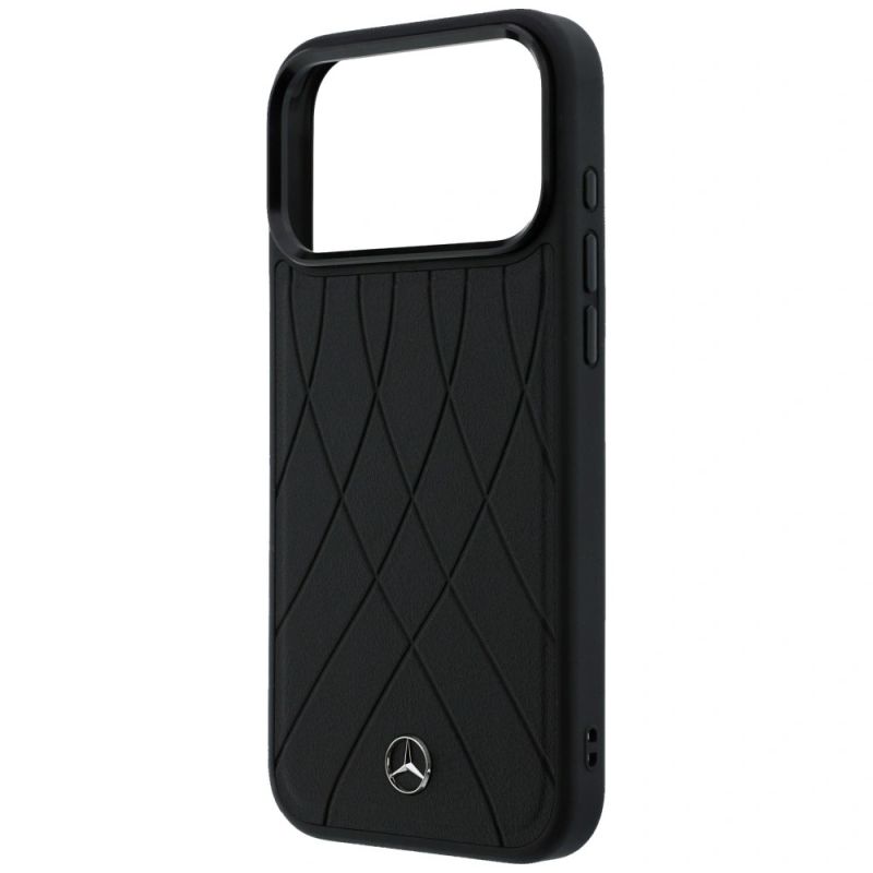 Etui Mercedes Leather with Crossed Lines MagSafe na iPhone 17 Pro - czarne - obrazek 6