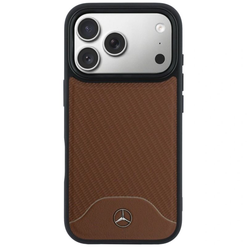 Etui Mercedes Leather Wood Effect and Curve MagSafe na iPhone 17 Pro - brązowe - obrazek 3