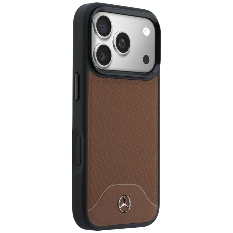 Etui Mercedes Leather Wood Effect and Curve MagSafe na iPhone 17 Pro Max - brązowe - obrazek 4