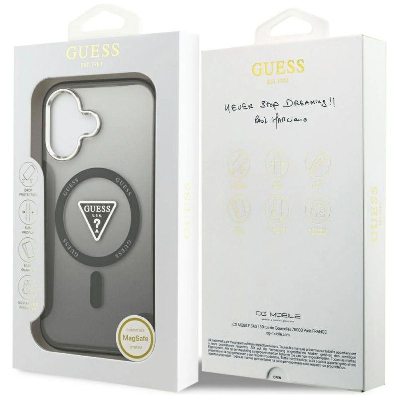 Etui Guess IML Gradient Triangle Logo MagSafe na iPhone 17 - czarne - obrazek 8