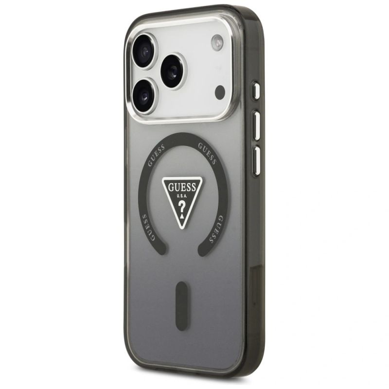 Etui Guess IML Gradient Triangle Logo MagSafe na iPhone 17 Pro Max - czarne - obrazek 2