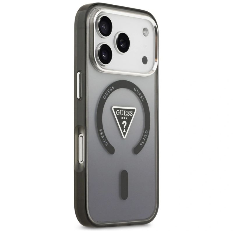 Etui Guess IML Gradient Triangle Logo MagSafe na iPhone 17 Pro Max - czarne - obrazek 4