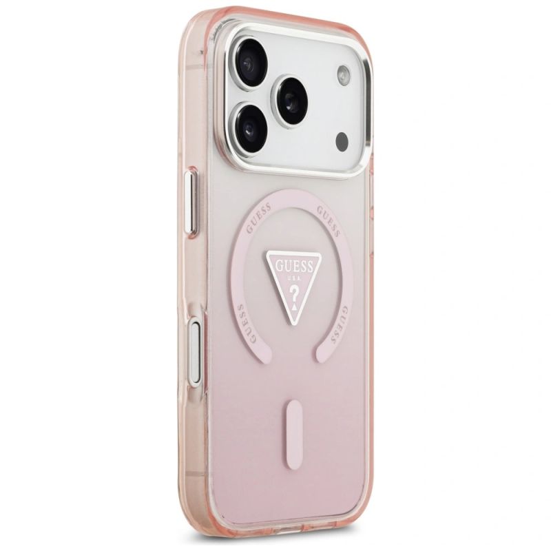 Etui Guess IML Gradient Triangle Logo MagSafe na iPhone 17 Pro - różowe - obrazek 4