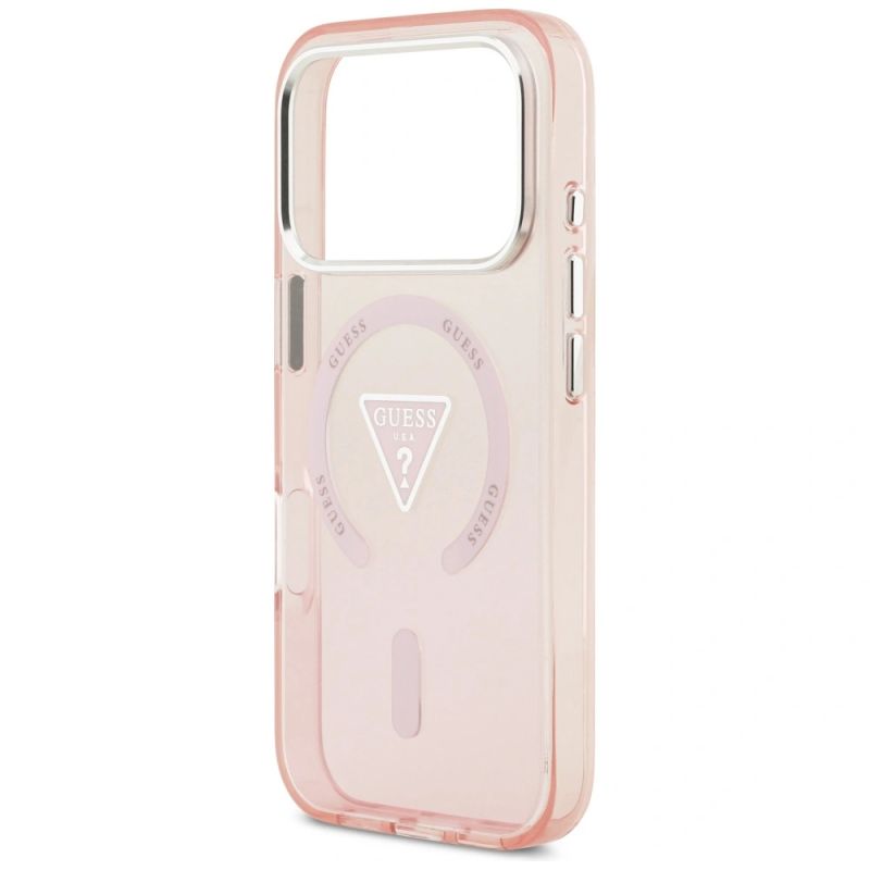 Etui Guess IML Gradient Triangle Logo MagSafe na iPhone 17 Pro - różowe - obrazek 6