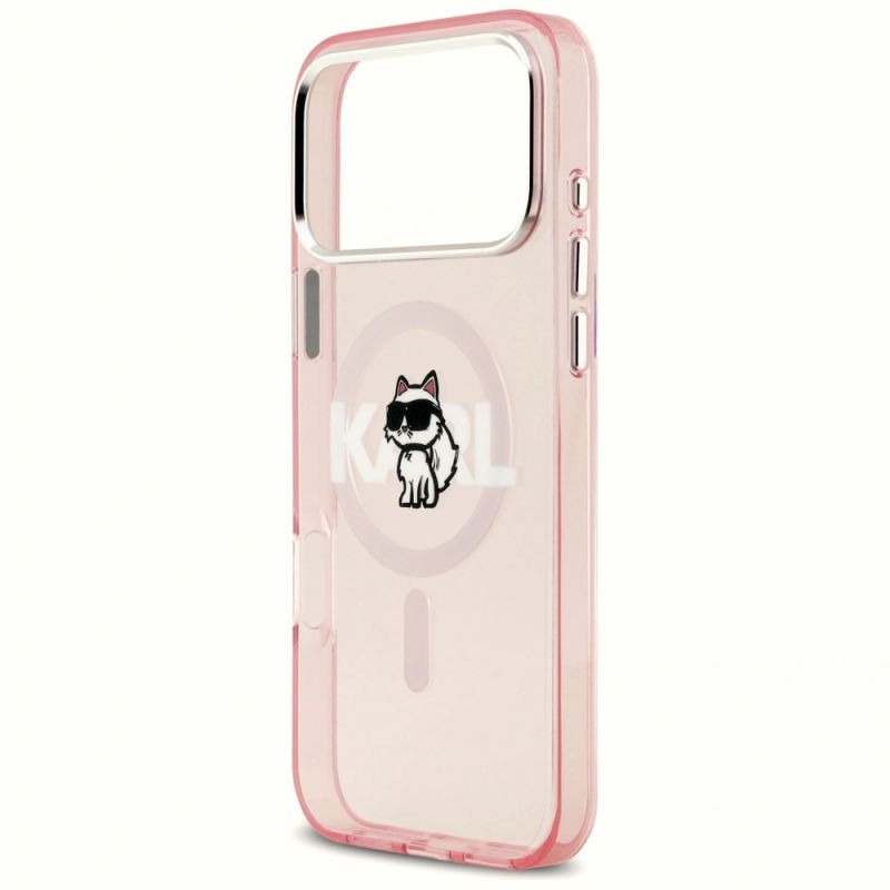 Etui Karl Lagerfeld IML Choupette Sketch Logo MagSafe na iPhone 17 Pro Max - różowe - obrazek 6