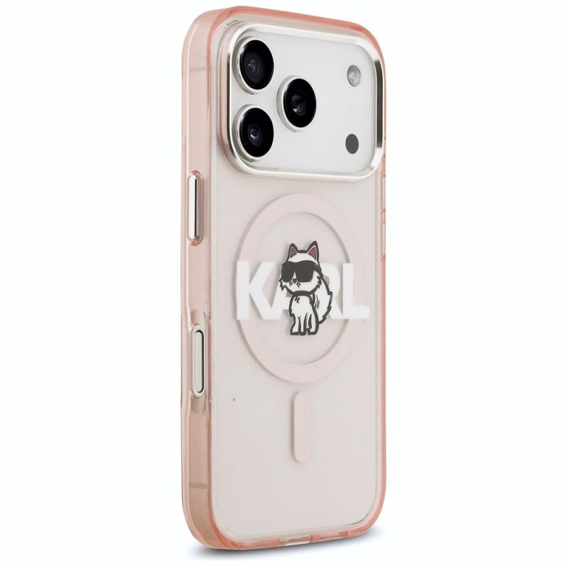 Etui Karl Lagerfeld IML Choupette Sketch Logo MagSafe na iPhone 17 Pro - różowe - obrazek 4