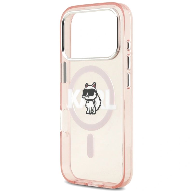 Etui Karl Lagerfeld IML Choupette Sketch Logo MagSafe na iPhone 17 Pro - różowe - obrazek 6