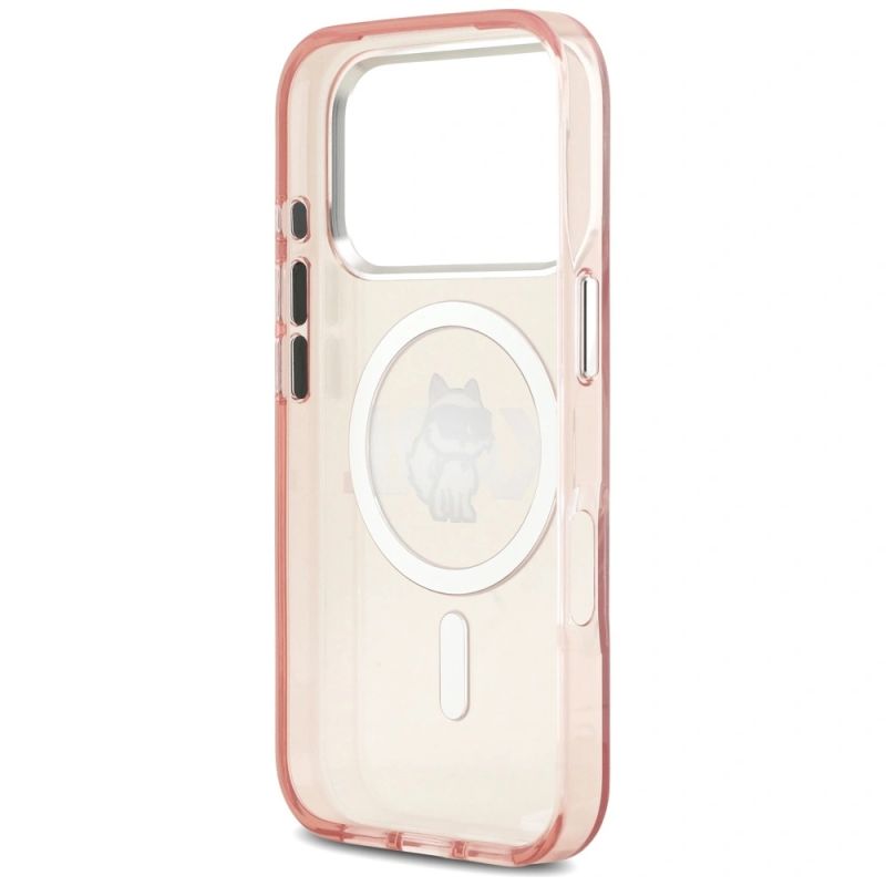 Etui Karl Lagerfeld IML Choupette Sketch Logo MagSafe na iPhone 17 Pro - różowe - obrazek 7