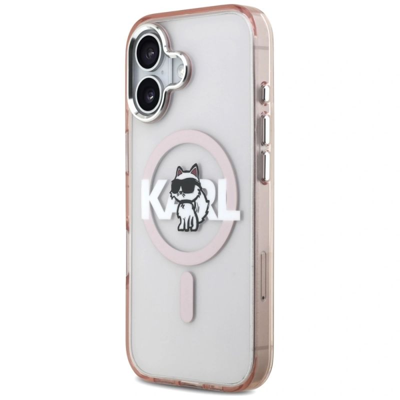 Etui Karl Lagerfeld IML Choupette Sketch Logo MagSafe na iPhone 17 - różowe - obrazek 2