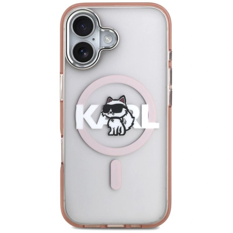 Etui Karl Lagerfeld IML Choupette Sketch Logo MagSafe na iPhone 17 - różowe - obrazek 3