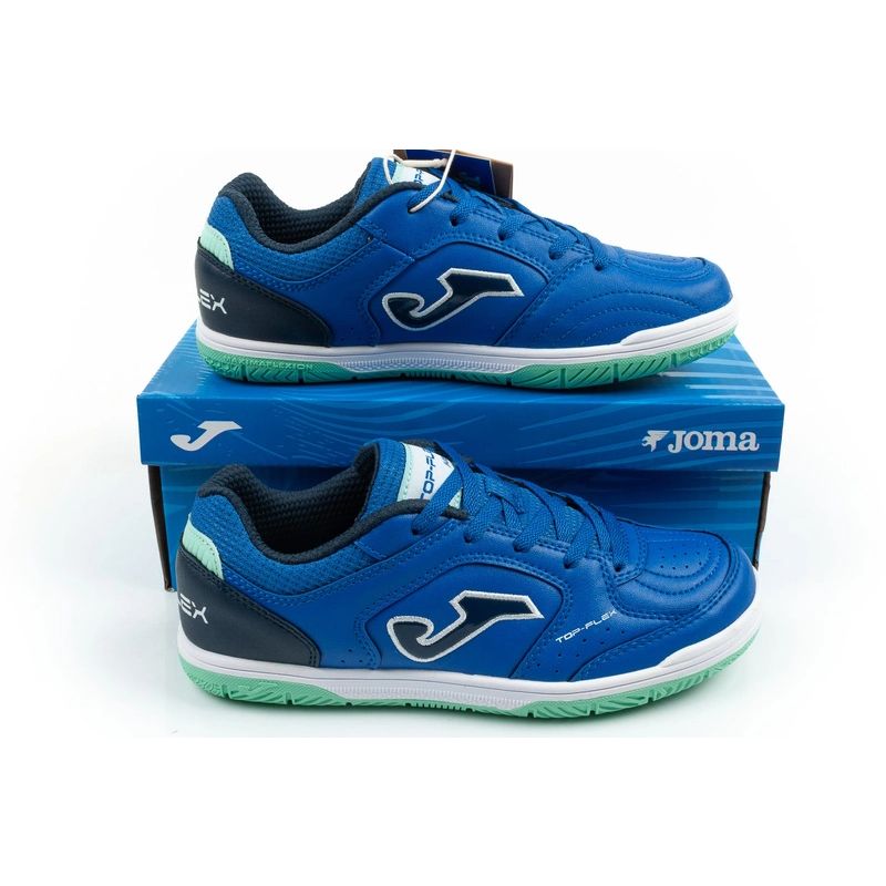 Joma buty sportowe piłkarskie Top Flex 2604 halowe dziecięce niebieskie - obrazek 10