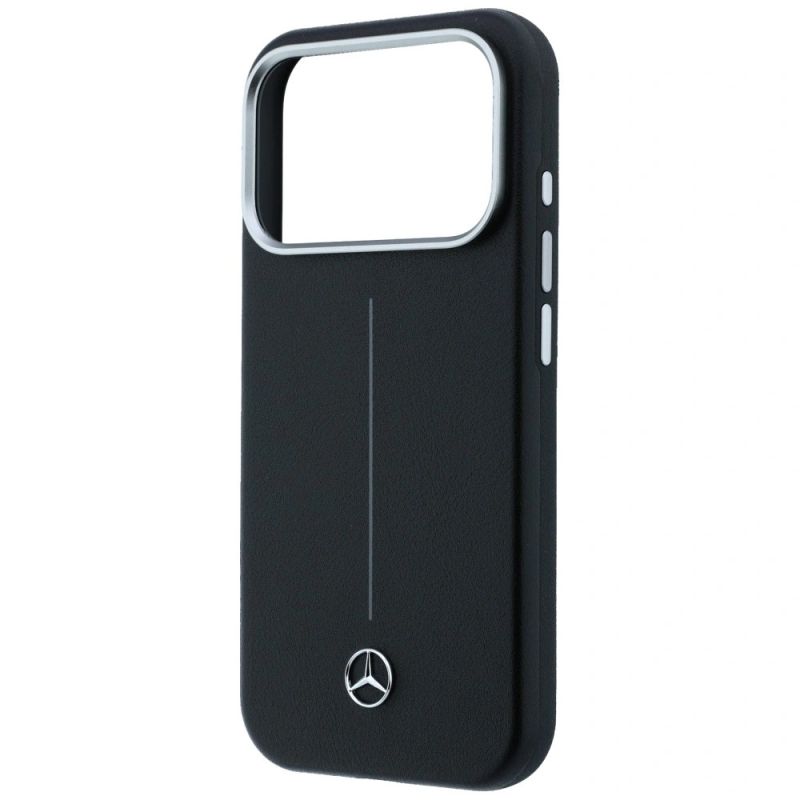 Etui Mercedes Leather Semi Wrap Iconic Line MagSafe na iPhone 17 Pro - czarne - obrazek 6