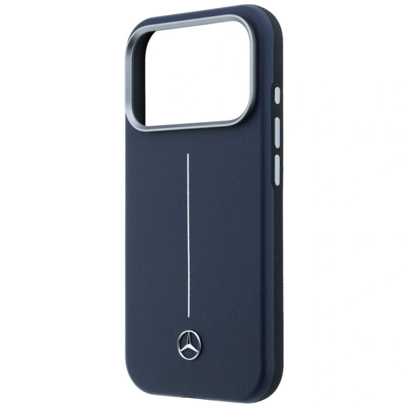 Etui Mercedes Leather Semi Wrap Iconic Line MagSafe na iPhone 17 Pro - granatowe - obrazek 6