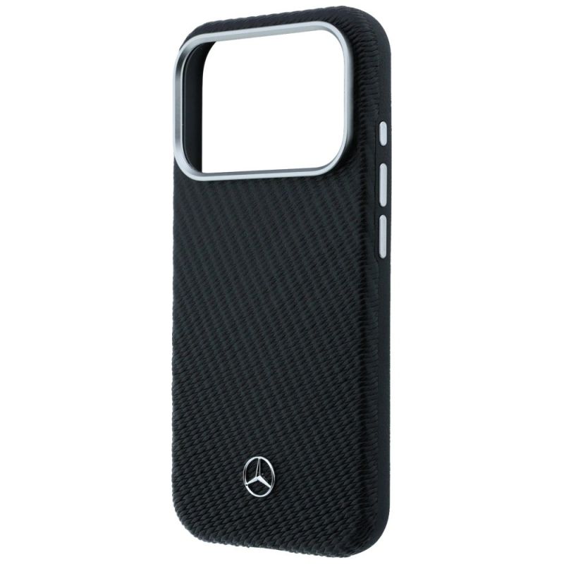Etui Mercedes Leather Semi Wrap Wood Effect MagSafe na iPhone 17 Pro Max - czarne - obrazek 6