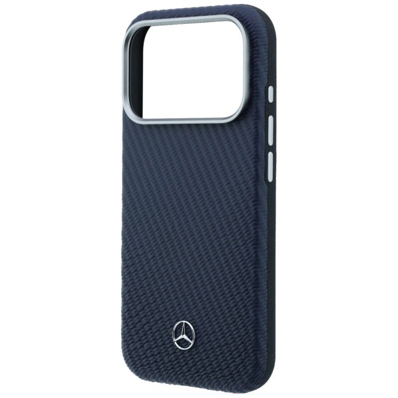 Etui Mercedes Leather Semi Wrap Wood Effect MagSafe na iPhone 17 Pro Max - granatowe - obrazek 6