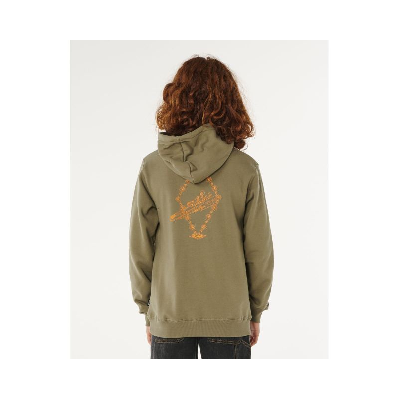 Bluza chłopięca RIP CURL Eternal Shred Art Hood-Boy zielona - obrazek 2