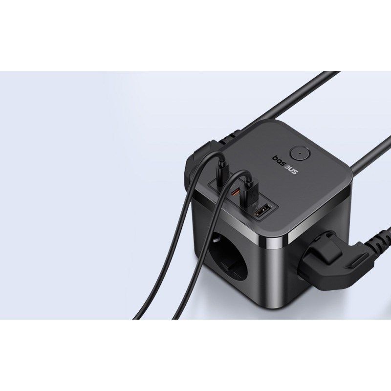 Listwa zasilająca Baseus PowerCombo 3AC+2U+2C 30W EU (1,5m; czarny) - obrazek 4