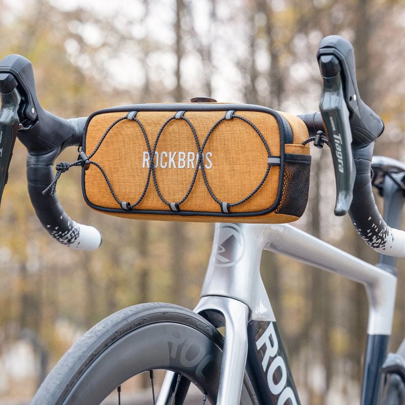 Torba na kierownicę 1,9L Rockbros TL001 ROAD TO SKY wodoodporna – pomarańczowa - obrazek 8