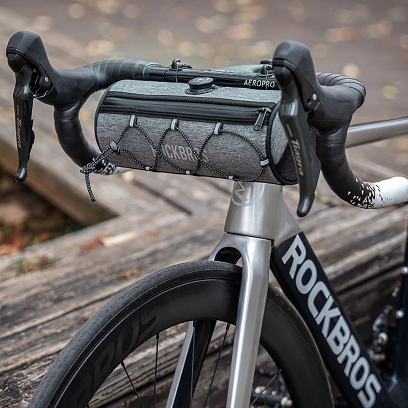 Torba na kierownicę 1,5L Rockbros TL002 ROAD TO SKY wodoodporna – szara - obrazek 5