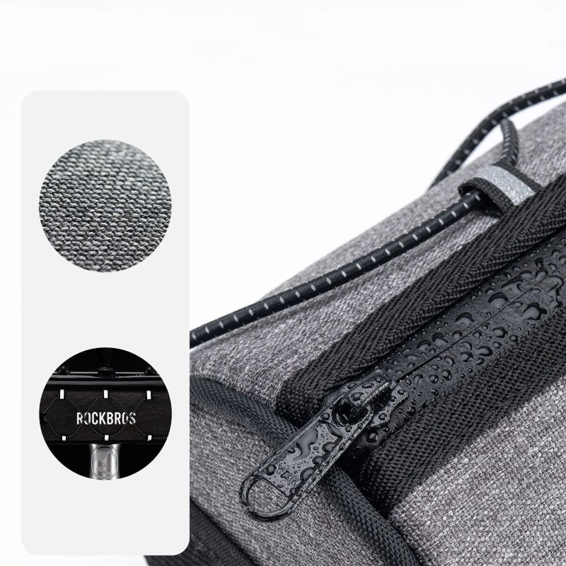 Torba na kierownicę 1,5L Rockbros TL002 ROAD TO SKY wodoodporna – szara - obrazek 9