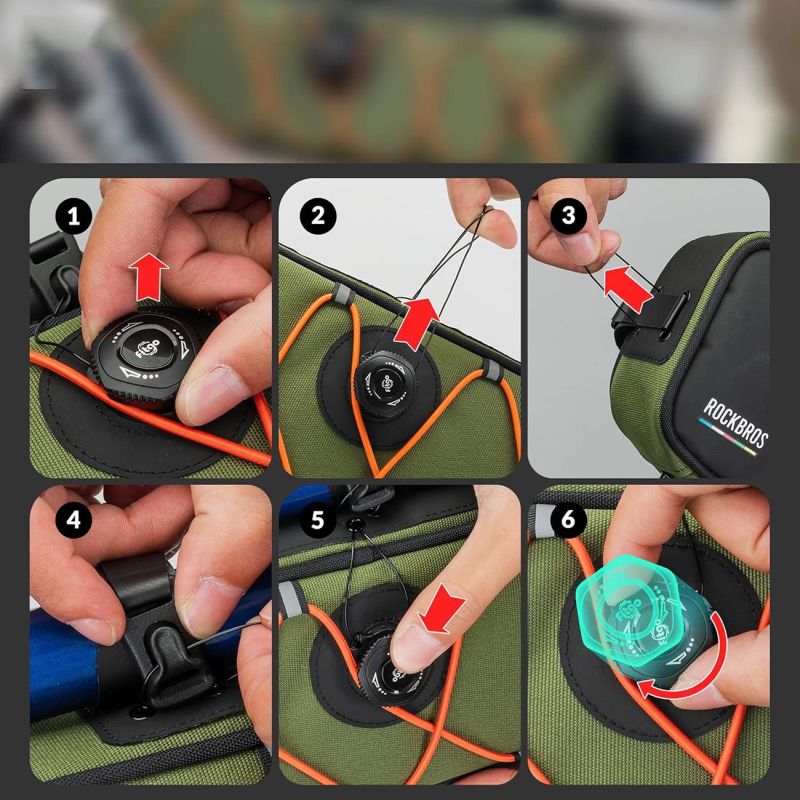 Torba pod ramę 2L Rockbros TL003 ROAD TO SKY wodoodporna – zielona - obrazek 6