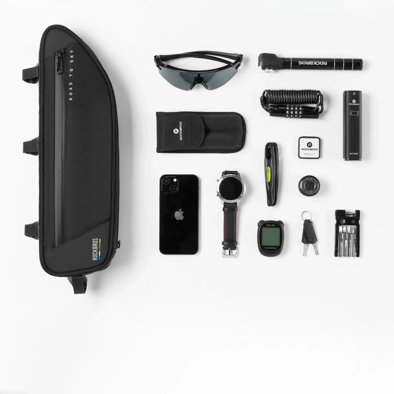 Torba pod ramę 2L Rockbros TL003 ROAD TO SKY wodoodporna – czarna - obrazek 4