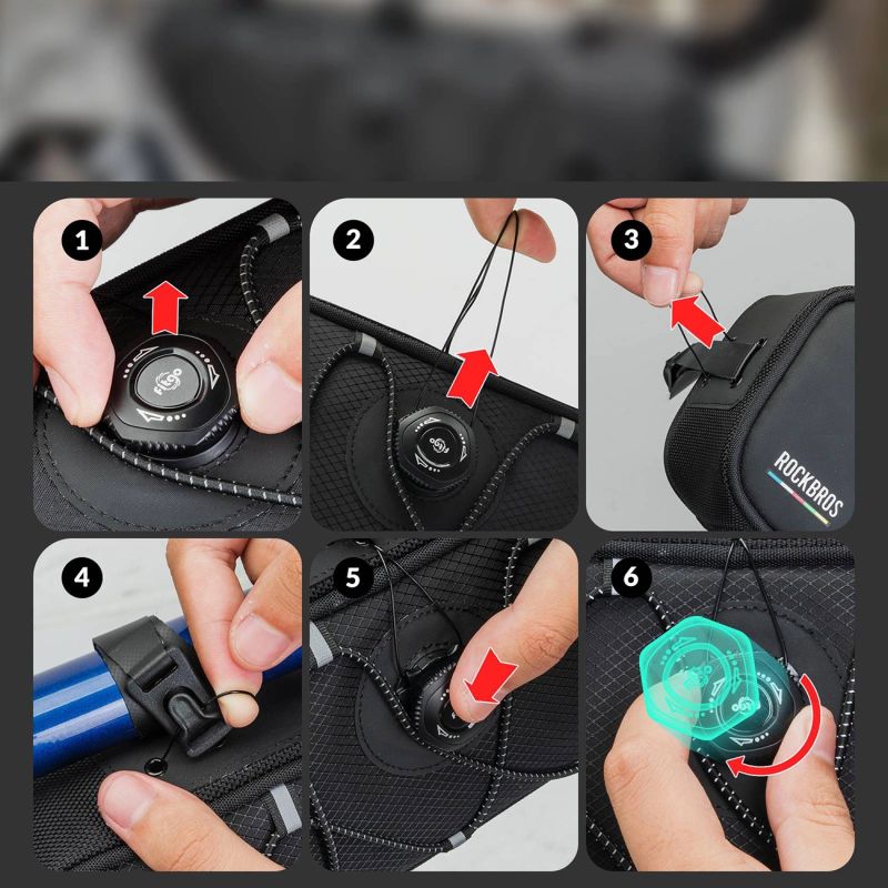 Torba pod ramę 2L Rockbros TL003 ROAD TO SKY wodoodporna – czarna - obrazek 8